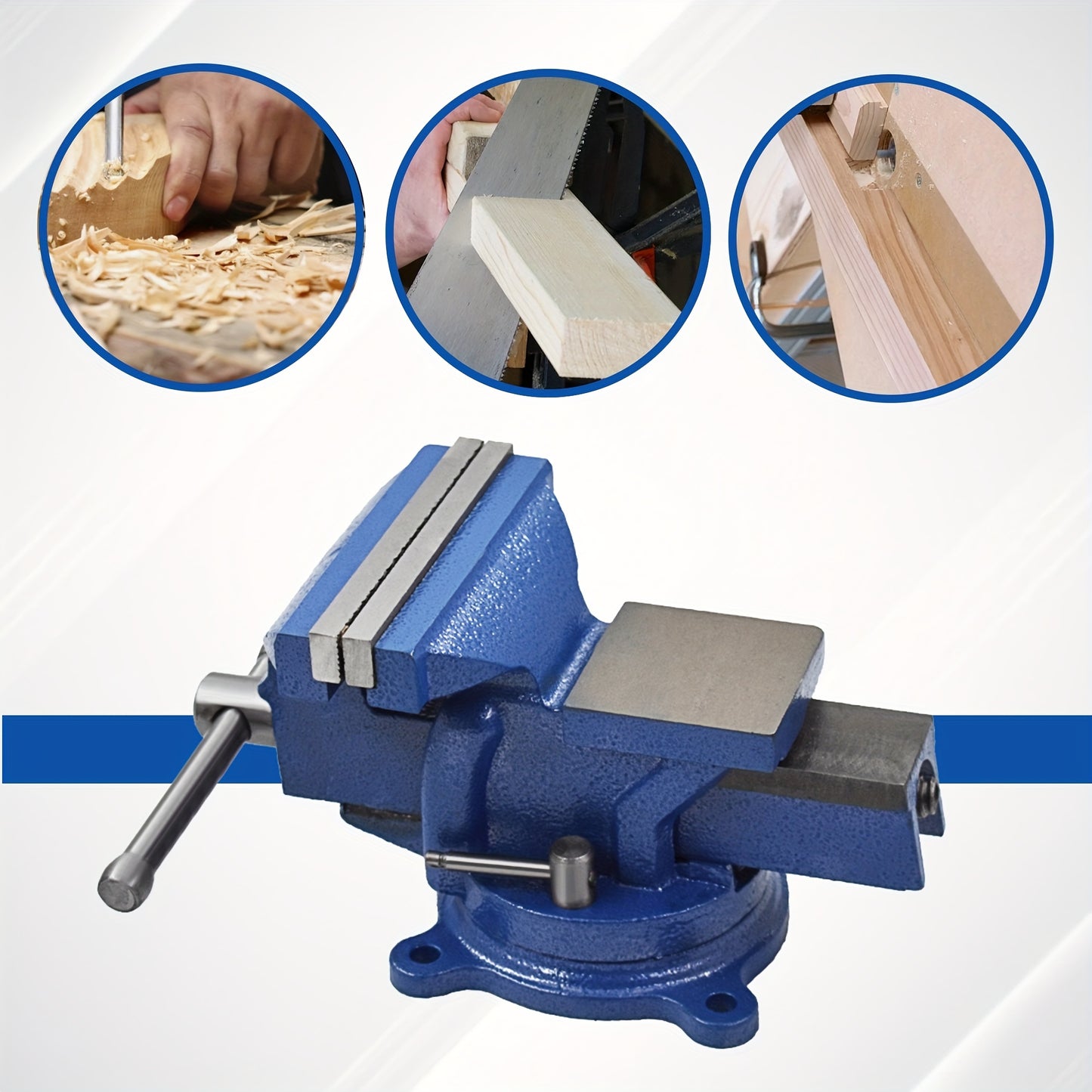 Vise / 6 Inch / 5 Inch Bench Vise with Anvil 360° Swivel Locking Base Tabletop Clamp Heavy Duty Vice Swivel Base Bench for Processing Metals, Woods, Plastics, Etc Manual Or Mechanical Processing Such As Sawing, Filing, Drilling And