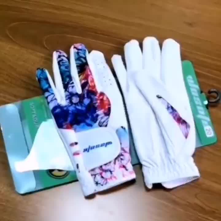 1 Pair Women's Golf Gloves, Soft Sheepskin Material, Stretch Lycra Fabric, Ultra-thin Leather Palm, Wear-resistant, Non-slip, Breathable, Fashionable Sports Gloves, Perfect Golf Outdoor Accessories
