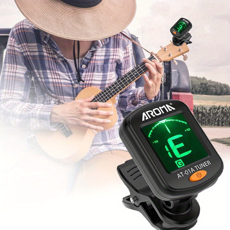 Guitar Tuner / 1-Pack Guitar Tuner, Clip on Tuner for Guitar/ Bass/ Violin/ Ukulele, Auto Power Off/ One Button Operation