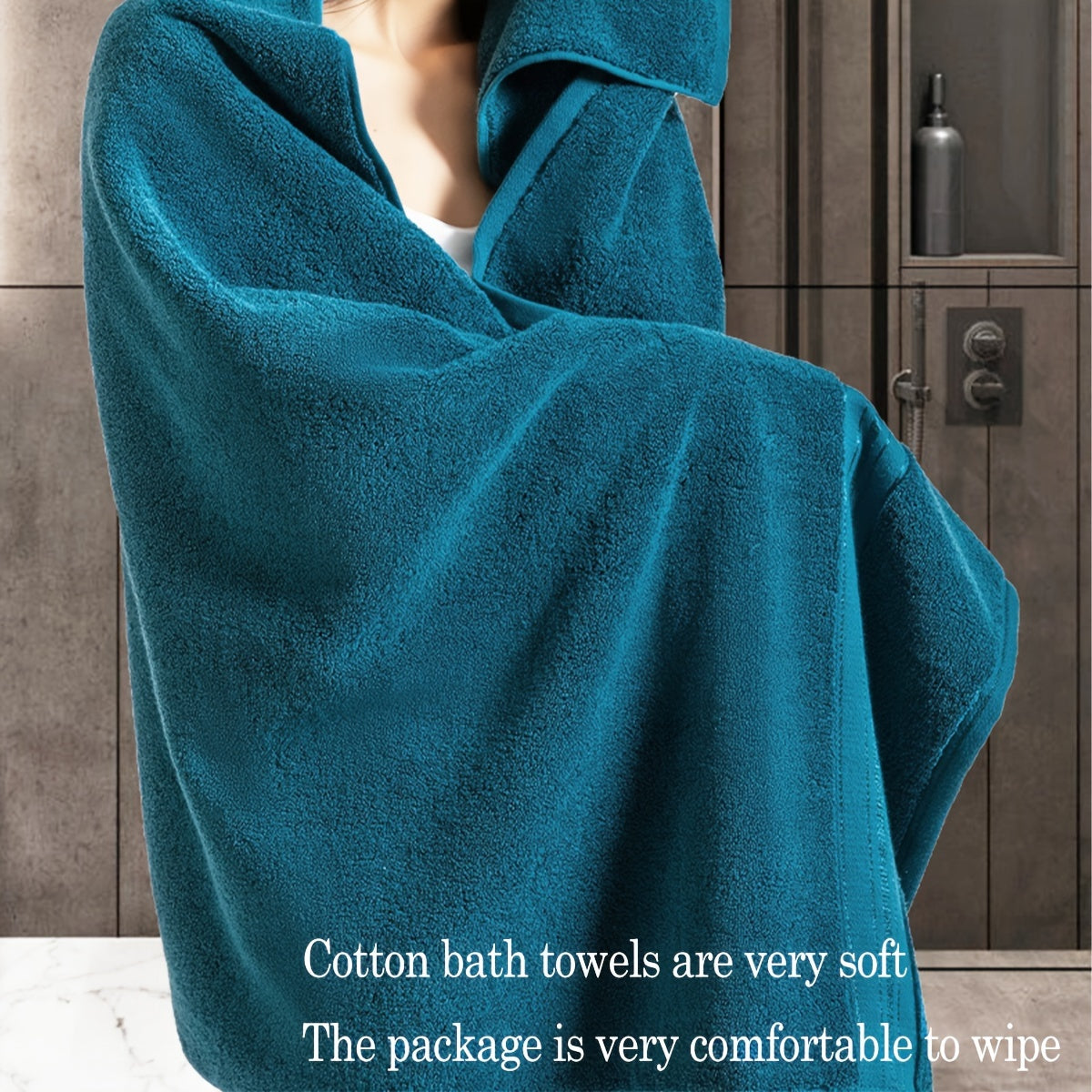 6-pce Bath Towel Set, Pure Cotton Bath Towels and Towels, 2 Bath Towels+2 Hand towels+2 Washcloths, Soft Shower Moisture Absorbing Cotton Bath Towel Set, Bathroom Towel Set, Bathroom Supplies, Household items