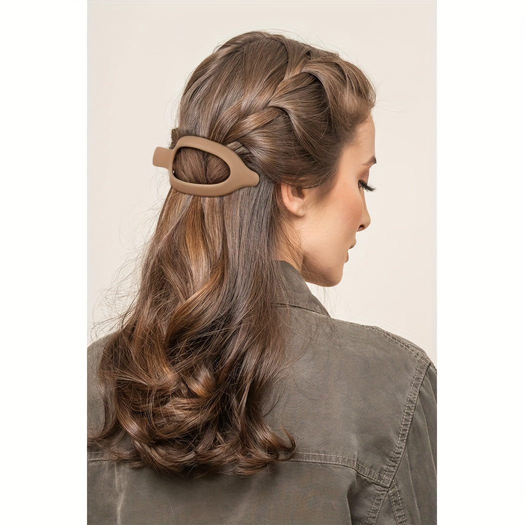 6pcs/Set French Concord Hair Clips Claw - Matte Side Slid Flat Hair Clips - Strong Hold No Slip Grip Hair Claw Clips For Thick Thin Hair (Matte Flat Clips)