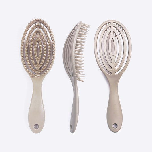 1/2pcs Hollow Hair Comb Skull Massage Brush - Anti-Static, Anti-Knot, Tangle Styling Brush with ABS Plastic and Sandalwood Handle, Suitable for Normal Hair Types