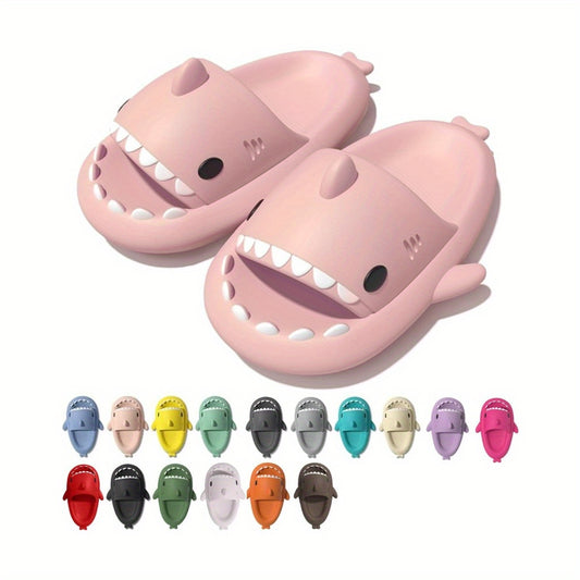 Shark Cloud Slippers - Cute Black Shark Design Slides for Women & Men, Non-Slip Summer Beach Sandals with Open Toe, Soft EVA Insole & Cushioned Sole, Perfect for Pool, Vacation, or Casual Wear, Poolside Footwear, Playful Slip