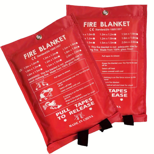 40" X 40" Emergency Fire Blanket for Home & Outdoor Survival - Durable Fiberglass, Tear-Resistant, Non-High Quality, Red with Black Straps, Ideal for Camping & Kitchen Fire Suppression, Kitchen Fire Extinguisher, Tearresistan