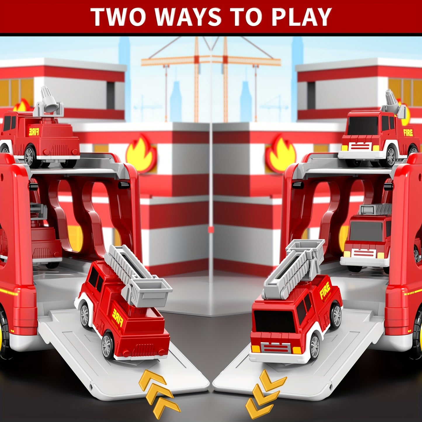 Toys / Fire Truck Toys for Boys & Girls / Friction Power Toys with Light Sound