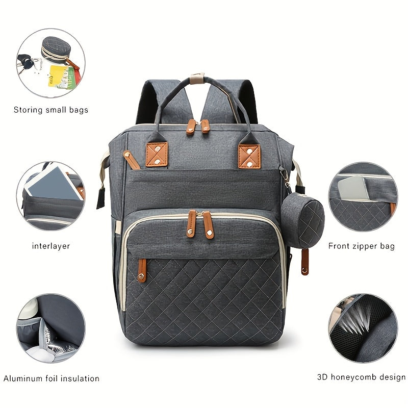 Backpack / eonothem Women's Large Capacity Elegant Multi-Compartment Backpack - Convertible Handbag/Diaper Bag with Adjustable Padded Straps, Golden-Tone Hardware, Zippered Pocket & Lining - Nylon Mom Backpack for Travel,,, Gym - Availa