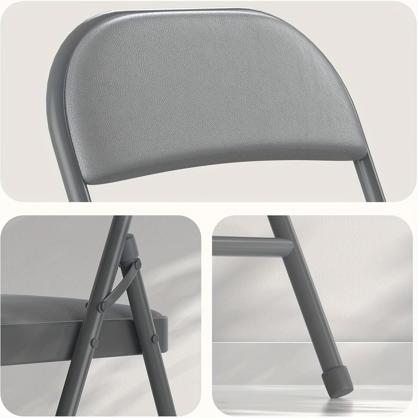 Folding Chairs 6 Pack; Folding Chairs with Memory Foam Cushion & Padded Backrest - Heavy-Duty Steel Frame, Space-Saving Foldable Design for Indoor/Outdoor Use - for home, Office, Events (Compatible with s/Hard Floors) - Easy Assembly, No Com