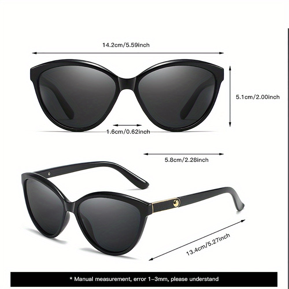 Sunglasses - Retro Round Frame with Black Lenses & Red Mirror Legs, Leather-Studded Detailing, Lightweight Durable Design for Casual Fashion & Outdoor Protection