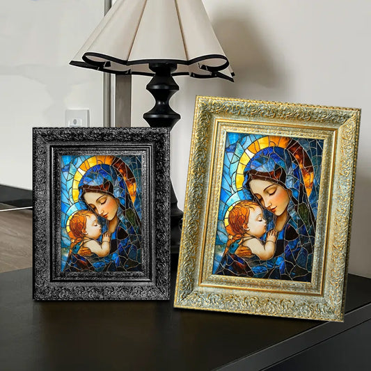 Picture Frames / Elegant Golden Baroque-Style Vintage Canvas Frame - Multiple Sizes (4x6", 5x7", 8x10", 8.3x11.7", 11.7x16.5") - Perfect for Oil Paintings, Artwork Display, and Home Decor - Durable & Decorative, Vertical Orientation, No Elect