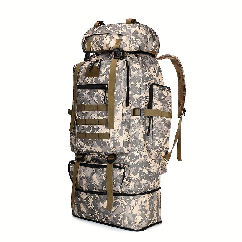 Backpack / JUMAHE 18.49gal-26.42gal Expandable Hiking Backpack with Camouflage Print, Adjustable Shoulder Straps & Drawstring Closure - Durable Polyester Outdoor Travel Backpack for Camping, Hiking, Backpacking, Camping Backpack