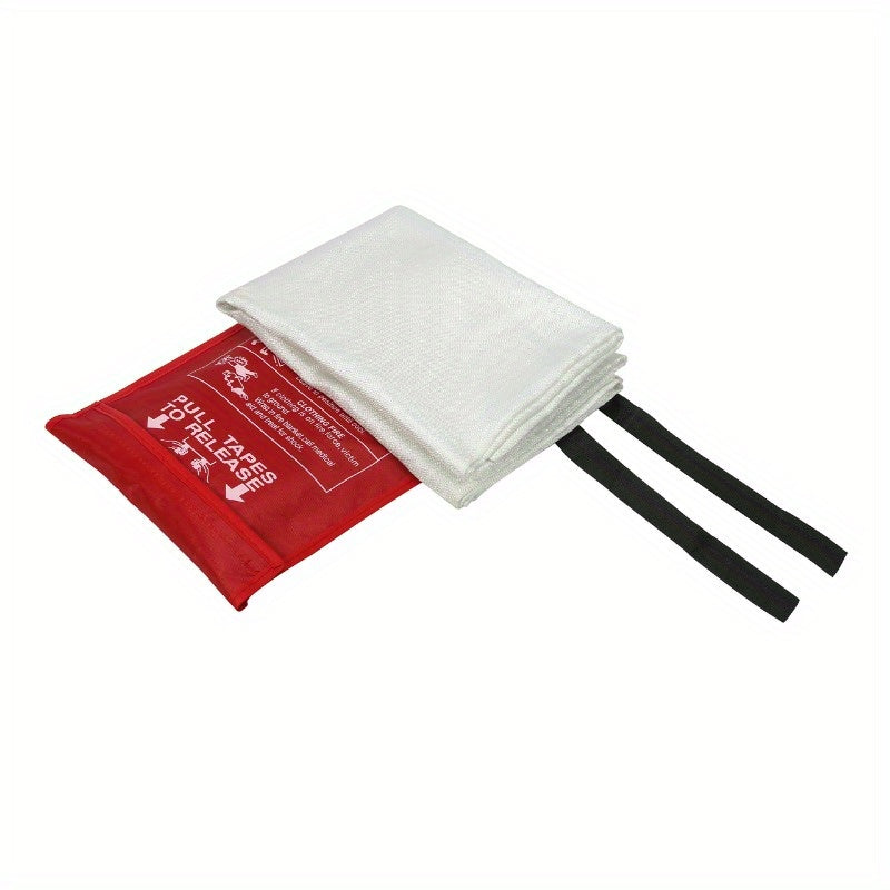 40" X 40" Emergency Fire Blanket for Home & Outdoor Survival - Durable Fiberglass, Tear-Resistant, Non-High Quality, Red with Black Straps, Ideal for Camping & Kitchen Fire Suppression, Kitchen Fire Extinguisher, Tearresistan