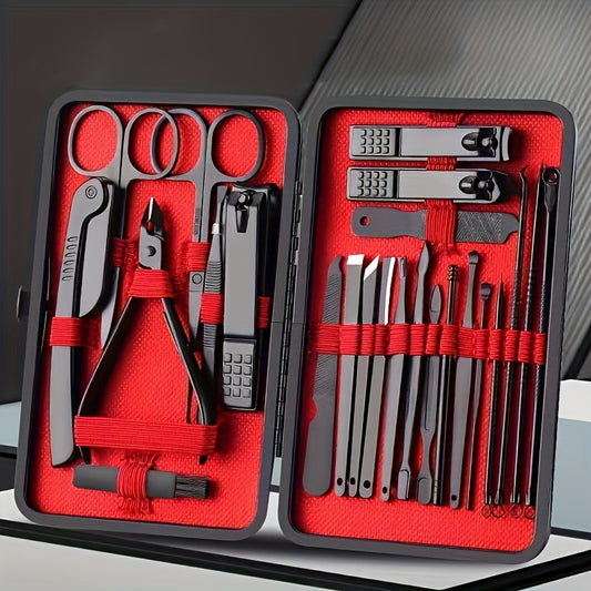 10/24pcs Nail Clippers Manicure Tool Set, With Portable Travel Case, Cuticle Nippers And Cutter Kit, Professional Nail Clippers Pedicure Kit, Grooming Kit For Travel