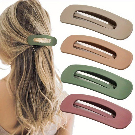 4pcs/set Solid Color Hair Clips Hair Side Clips Bangs Clips Elegant Hairdressing Accessories For Women And daily uses