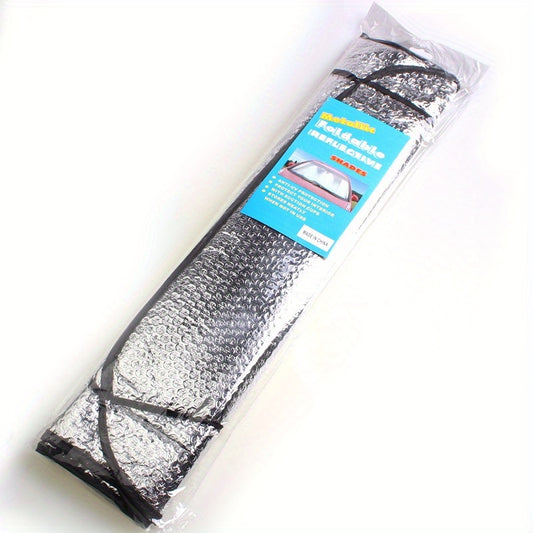 Automobile Sunshade / Double-Sided Bubble Aluminum Foil / Sun Blocking Car Front Cover - Roll-Up Blackout Curtain for Enhanced Privacy & Sun Protection, Sun Visor for Car, Vehicle Interior Cooling, Sleek Car Accessory, Flexible Sun B
