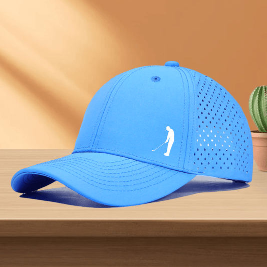 Golf Cap, 1pc Quick-Dry Golf Cap with Perforated Mesh - "Gentleman Playing Golf" Design, Adjustable Fit, 10 Colors Available, Golf Accessories, Perfect for Golf Enthusiasts