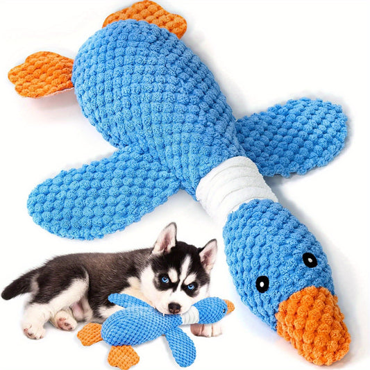 Duck Puppy Toys, Vitscan Upgraded Goose Indestructible Dog Toys For Aggressive Chewers, Crinkle Squeaky Plush Dog Puppy Chew Toys For Teething, Small Medium Large Breed