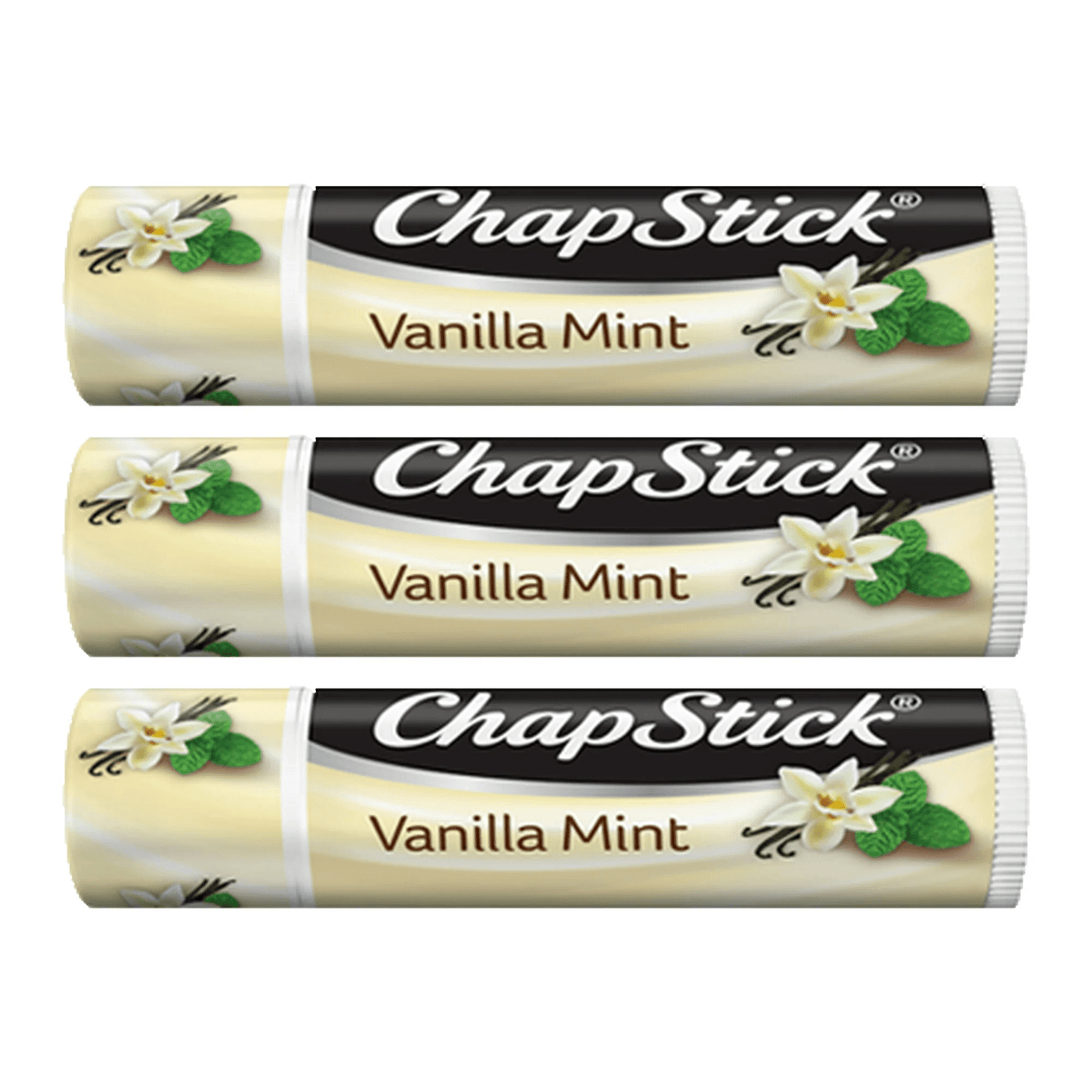 Lip Balm ChapStick Classic Lip Balm Tubes, 0.15 oz, Vanilla Mint, Pack of 3