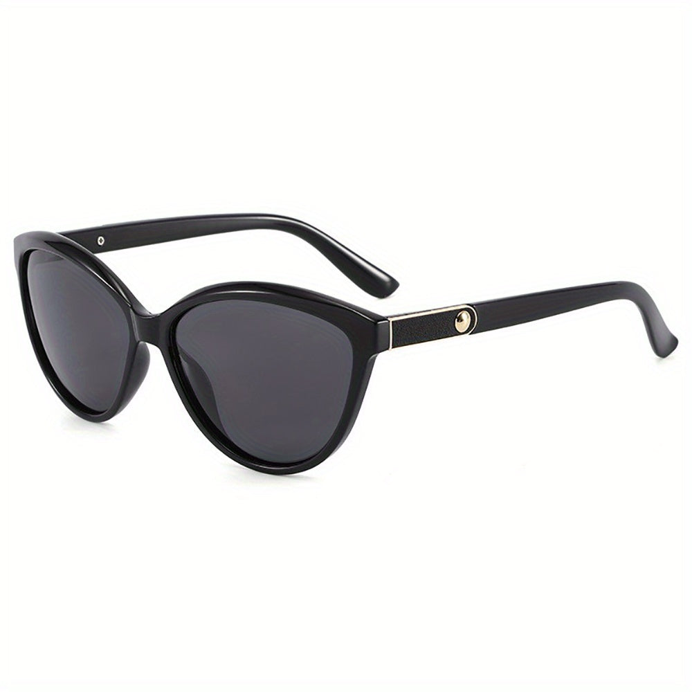 Sunglasses - Retro Round Frame with Black Lenses & Red Mirror Legs, Leather-Studded Detailing, Lightweight Durable Design for Casual Fashion & Outdoor Protection