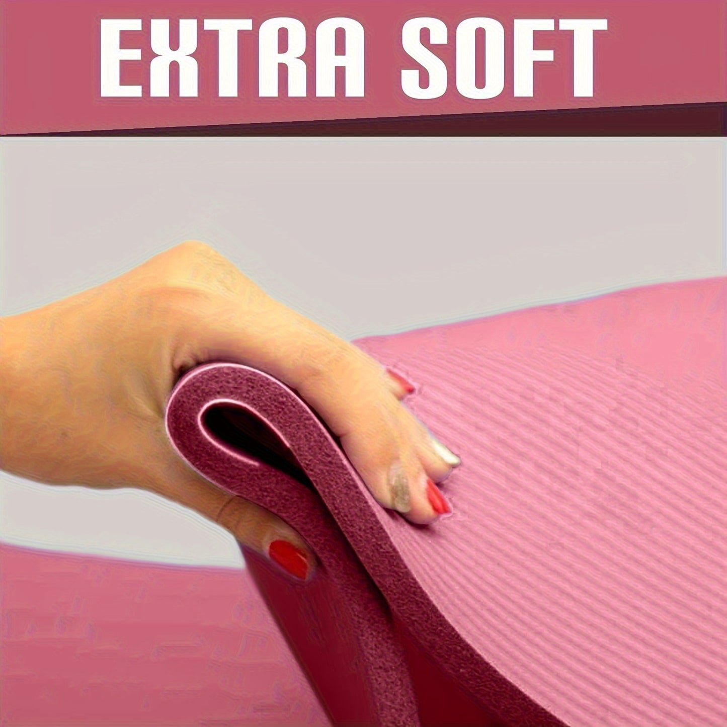 Extra Thick, High-Density Yoga Mat with Shoulder Strap - Tear-Resistant, Non-Slip Rubber for Enhanced Grip & Comfort - Perfect for Fitness, Training & Everyday Exercise, Fitness, Tear-resistant