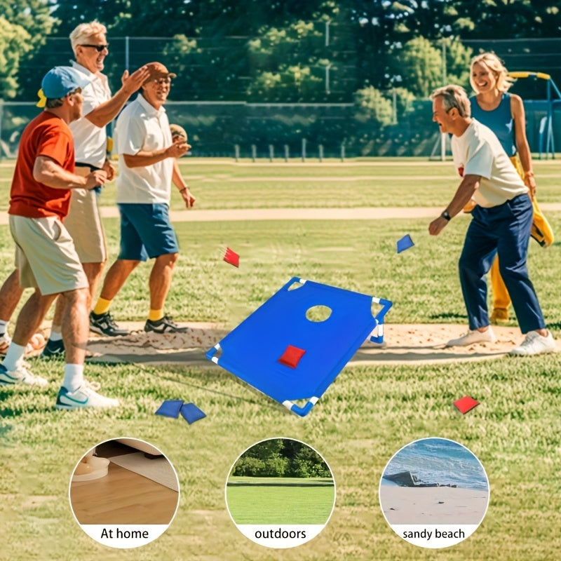 2 Sets Of Red And Blue Board 12 Bean Bag Throwing Game Kits, Portable Outdoor Sandbag Game - Suitable For Outdoors / Beach Games, Backyard Entertainment, And Family Fun