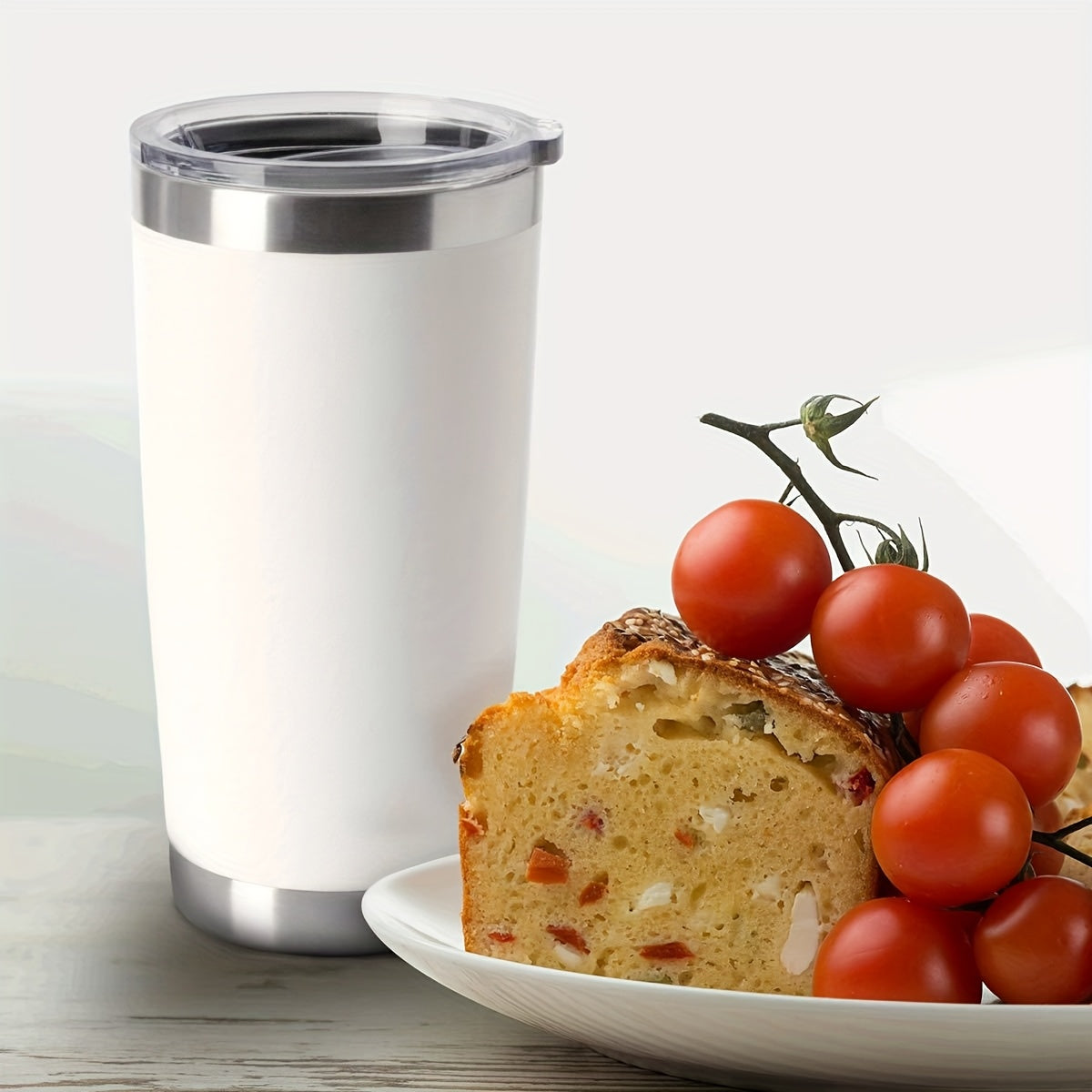 Tumbler 20oz Stainless Steel Tumbler Bulk 8 Pack With Lid And Straw, Double Wall Vacuum Insulated Travel Mug, Powder Coated Coffee Cup