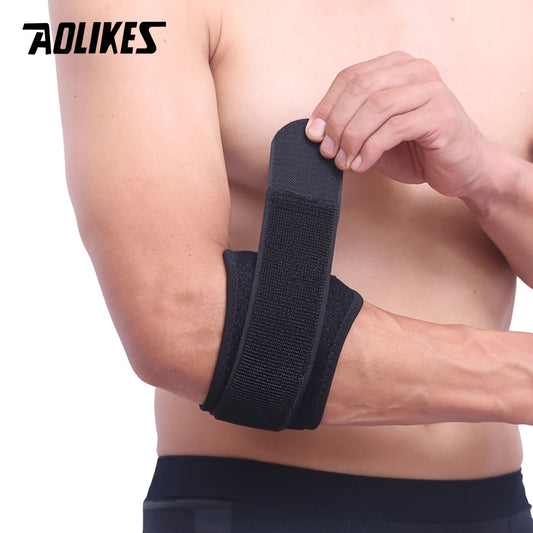 1pc Aolikes Elbow Brace for Men and Women - Tennis Elbow Support Wrap with Adjustable Compression