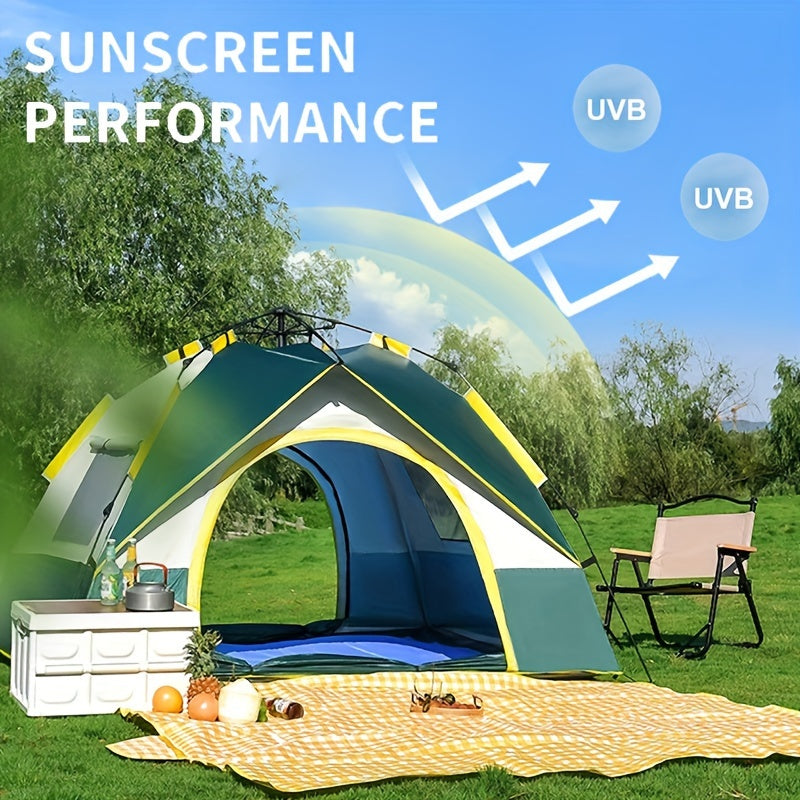 Double Layer Waterproof Windproof Tent - Easy Setup, Two Doors, Spacious Interior for Family Camping, Hunting, Hiking, Mountaineering, Travel - Durable, Portable, and Weather-Resistant Outdoor Shelter