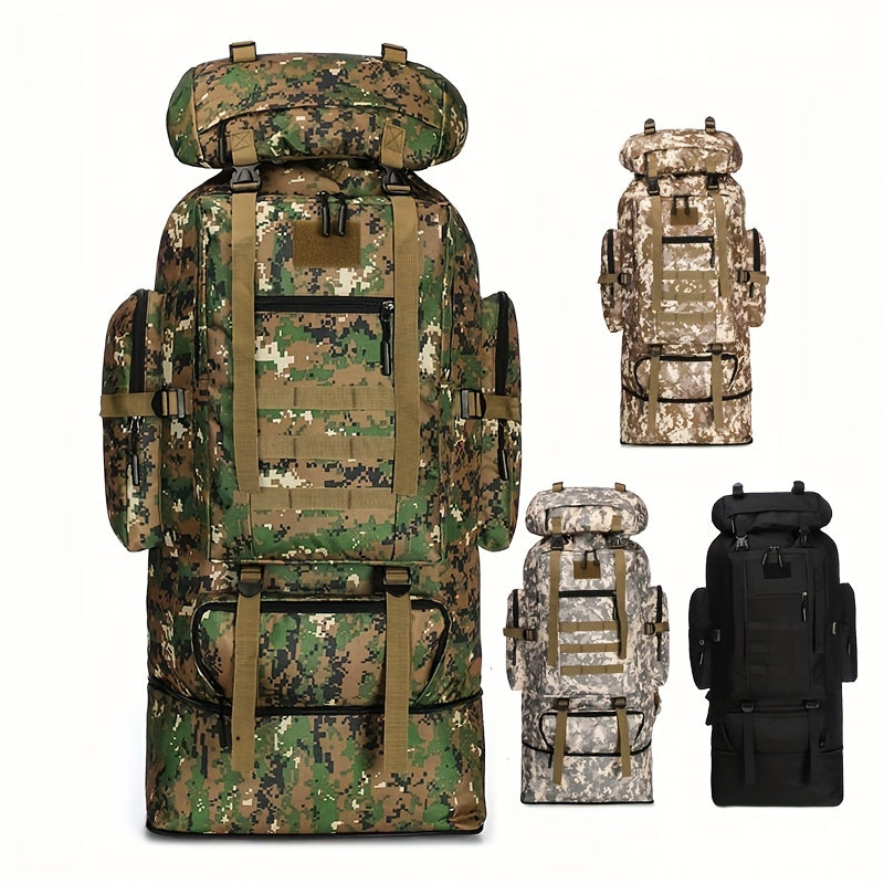 Backpack / JUMAHE 18.49gal-26.42gal Expandable Hiking Backpack with Camouflage Print, Adjustable Shoulder Straps & Drawstring Closure - Durable Polyester Outdoor Travel Backpack for Camping, Hiking, Backpacking, Camping Backpack