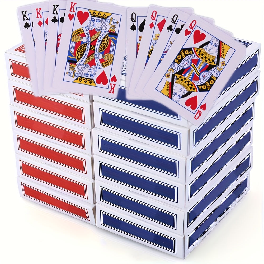 Playing Cards, 12 Pack, Bulk pack of Cards; 6 Blue And 6 Red, Poker Cards