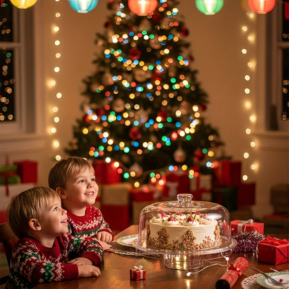 6-IN-1 Acrylic Cake Stand with Dome Lid - 12in Round Cake Holder Dessert Table Display Set & Charcuterie Board for Cakes, Desserts, Fruits, Snacks, Pastries, Appetizers, Cheese, Chips & Dips, Nachos, Fruit Platter Elegant Ped