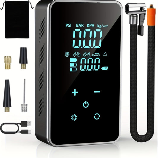 18000mAh Portable Air Compressor | Tire Inflator-Air Pump for Car - Cordless 150 PSI Tire Pump with Touch Charging/Screen/Gauge/Light for Motorcycle, Bike, Ball