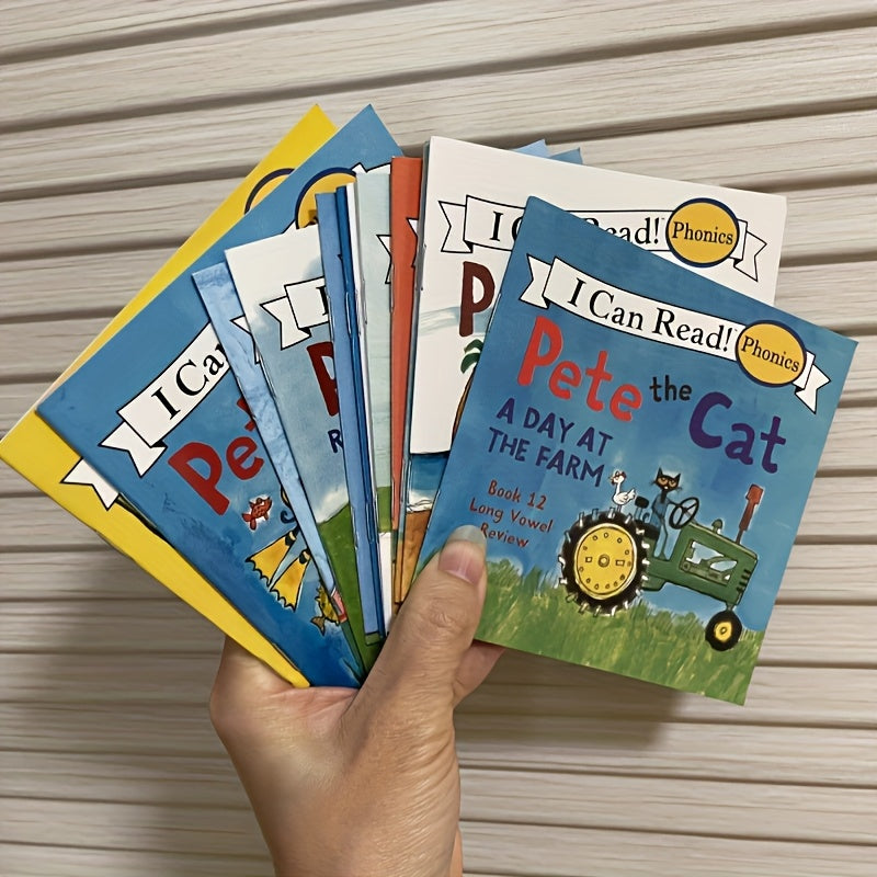 Toys / 12 Books phonics learning book - Vowels, English Picture Pocket Book Bedtime Story Reading. Educational Book for Early Readers, birthday gift, school, family language development.
