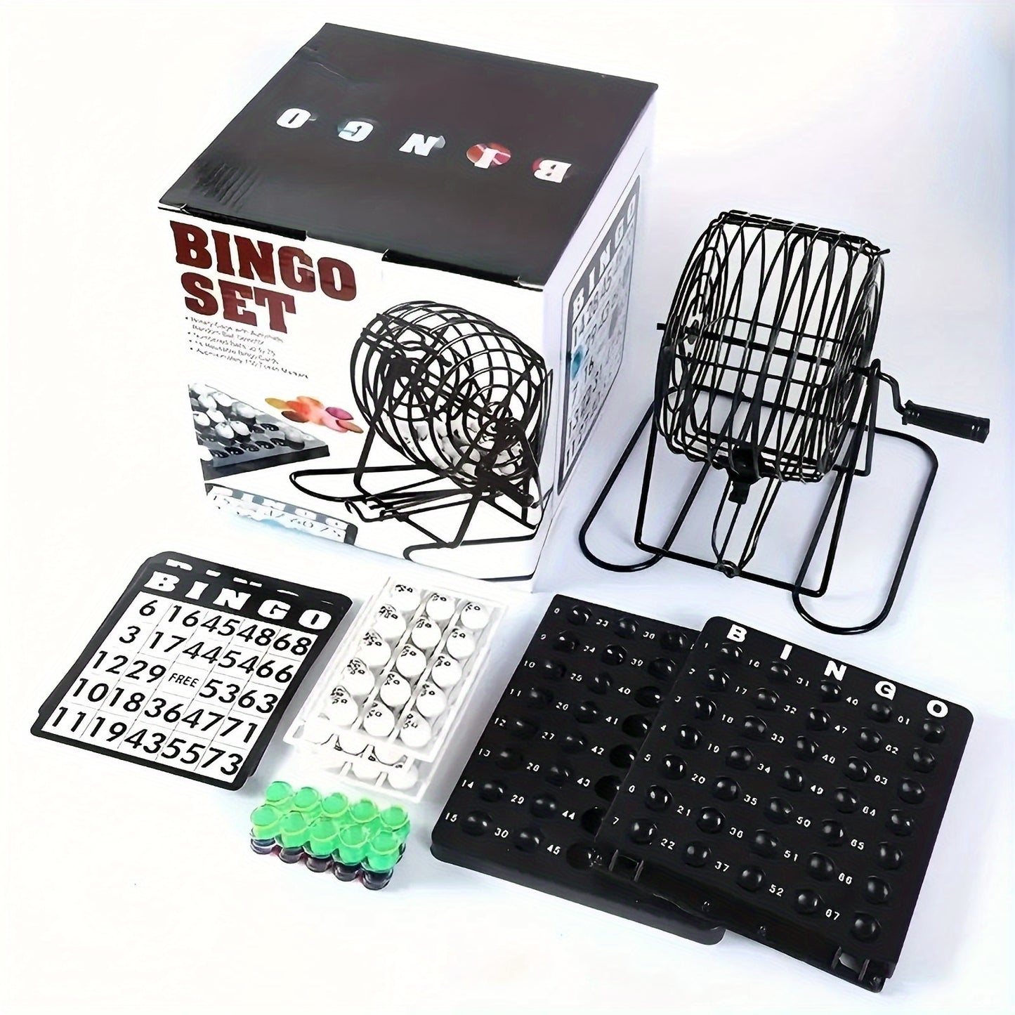 Bingo Game Set - 75 Bingo Balls, 18 Cards And 150 Counting Chips