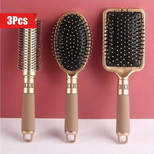 3pcs  Cushion Hair Combs for All Hair Types, Dryer Brush for Women & Men -  For Detangling & Styling - Suitable for Everyday Use - Perfect Gift for Hair Care Enthusiasts