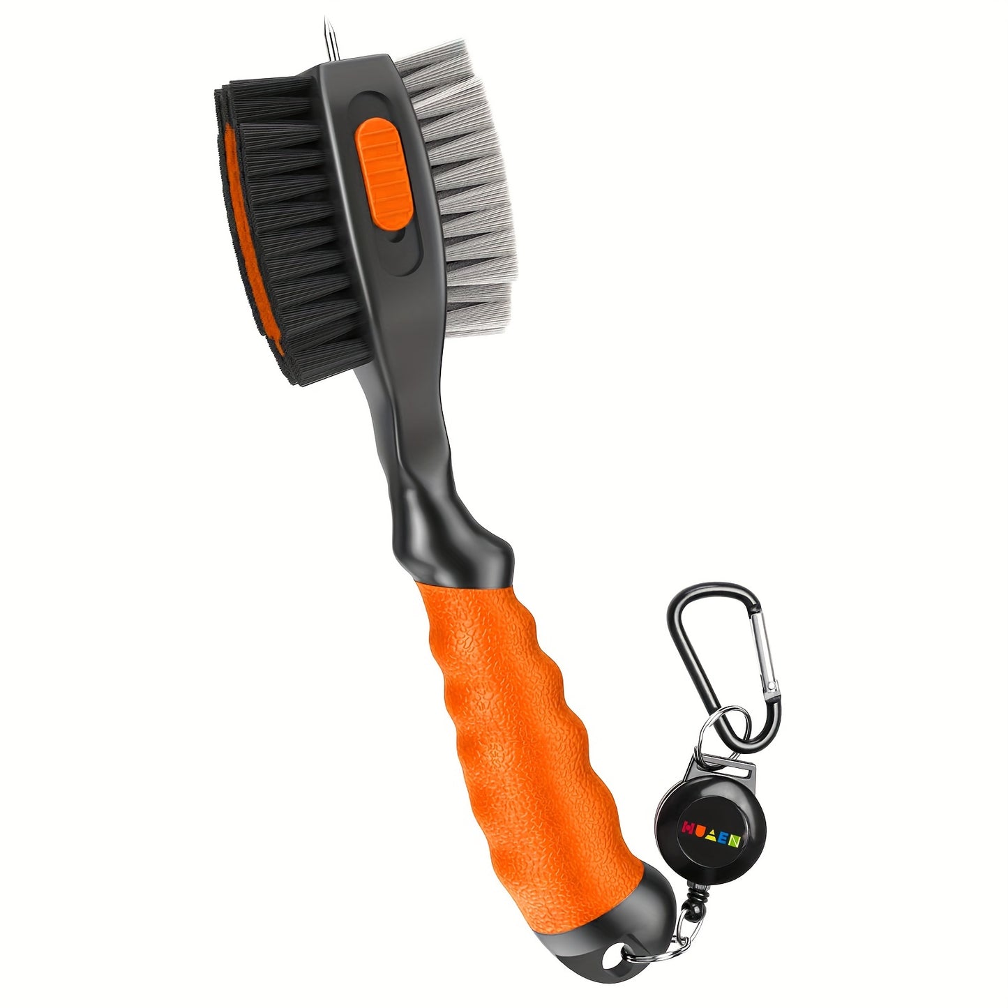 HUAEN Golf Club Head Cleaning Brush, Stainless Steel & PP Material, Portable Cleaner with Magnetic Keychain, Durable Club Maintenance Tool