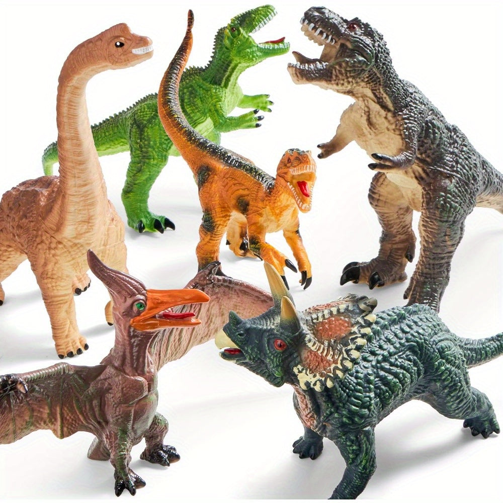 toys / Big Dinosaur Toys for Youngsters, Novelty & Gag Toys, 6pcs Large Soft Dinosaur Figures with An Educational Book, Realistic Dinosaur Toys for Youngsters Ages 1 2 3 4 5, Jumbo Dinosaur Toys for Youngsters Gift