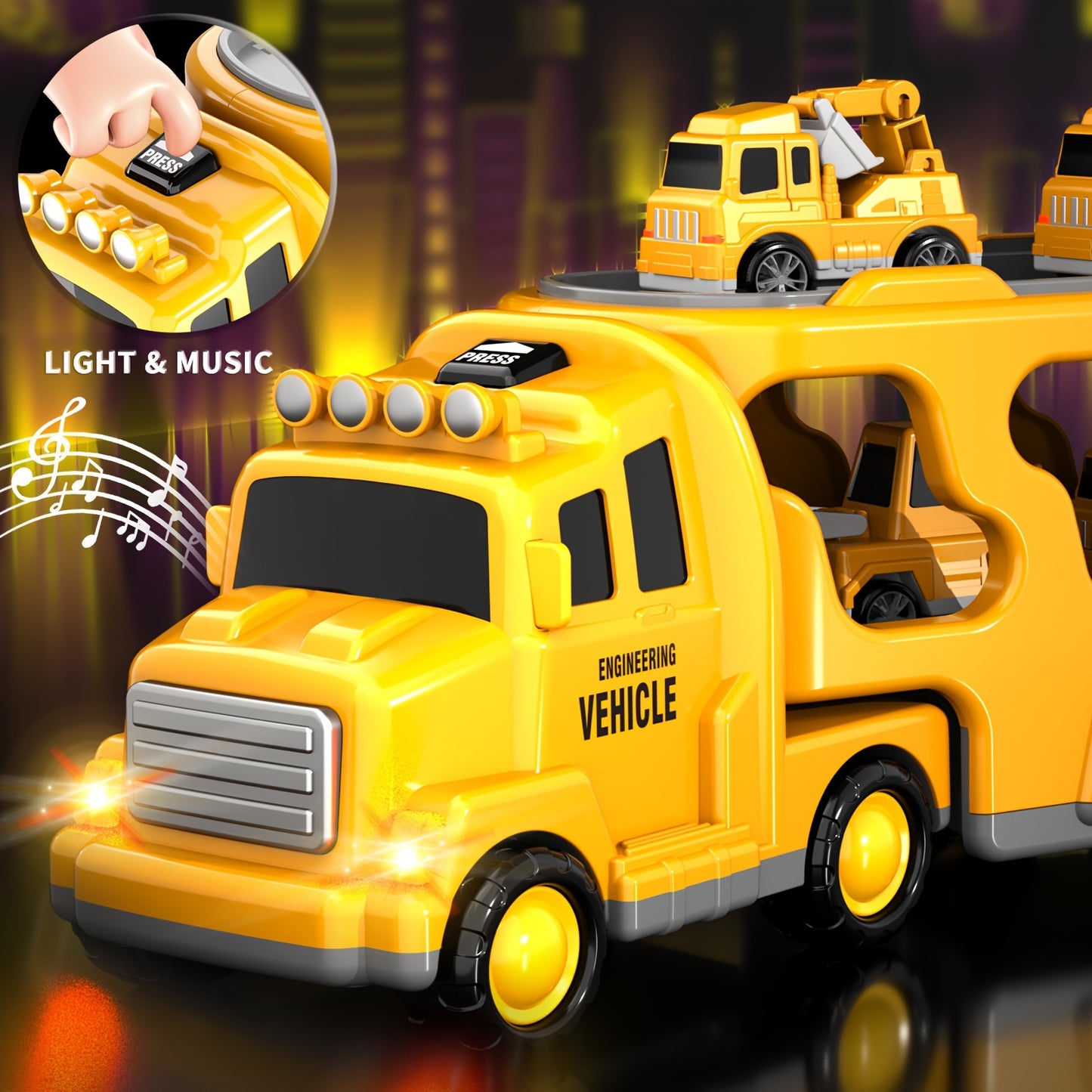Toys / Fire Truck Toys for Boys & Girls / Friction Power Toys with Light Sound