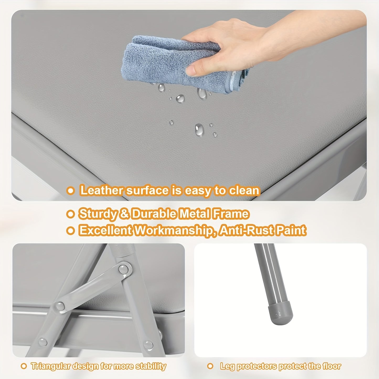 Folding Chairs 6 Pack; Folding Chairs with Memory Foam Cushion & Padded Backrest - Heavy-Duty Steel Frame, Space-Saving Foldable Design for Indoor/Outdoor Use - for home, Office, Events (Compatible with s/Hard Floors) - Easy Assembly, No Com