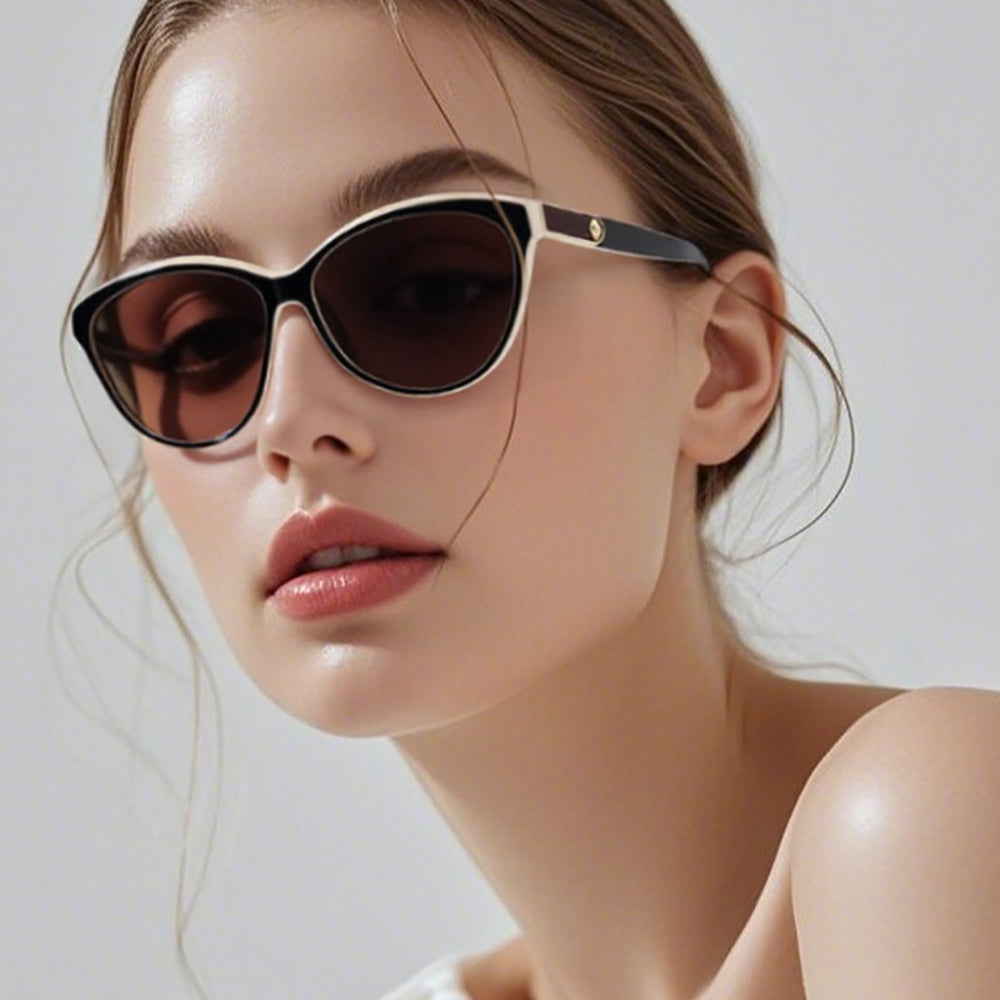Sunglasses - Retro Round Frame with Black Lenses & Red Mirror Legs, Leather-Studded Detailing, Lightweight Durable Design for Casual Fashion & Outdoor Protection