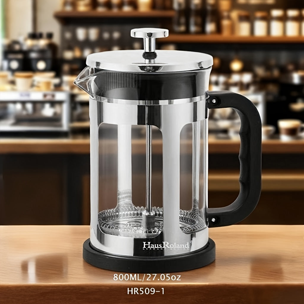French Press Coffee Maker / Hausroland French Press Coffee Maker, Coffee Pot, Filter Cup Set, Tea Pot, Hand Drip Home Use Double Filter Mesh Glass French Press Pot