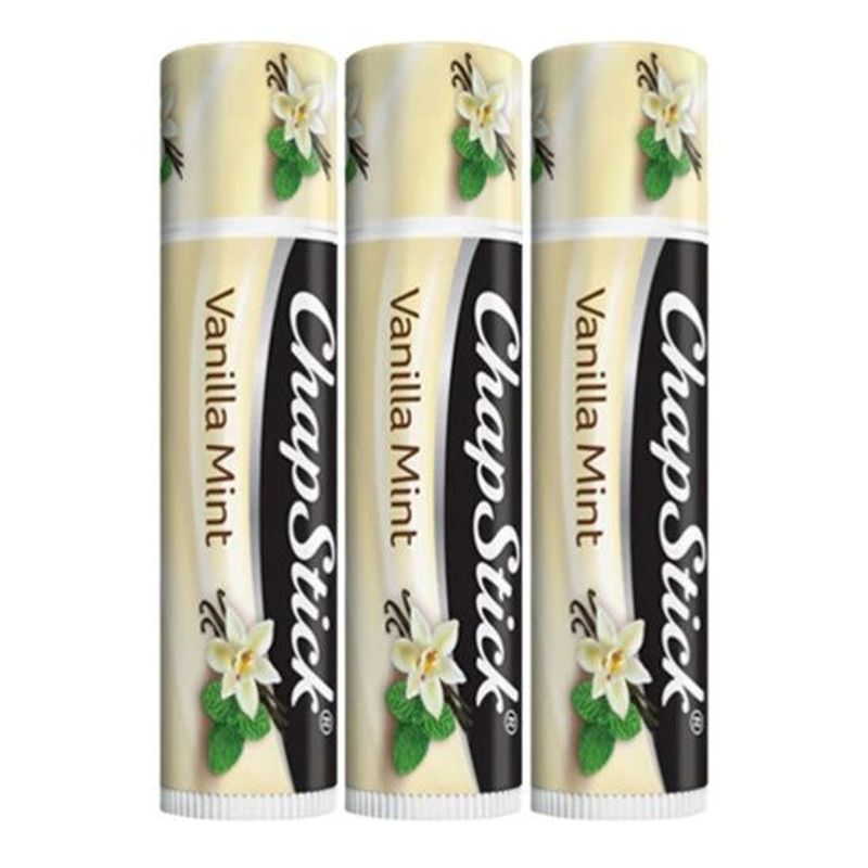 Lip Balm ChapStick Classic Lip Balm Tubes, 0.15 oz, Vanilla Mint, Pack of 3