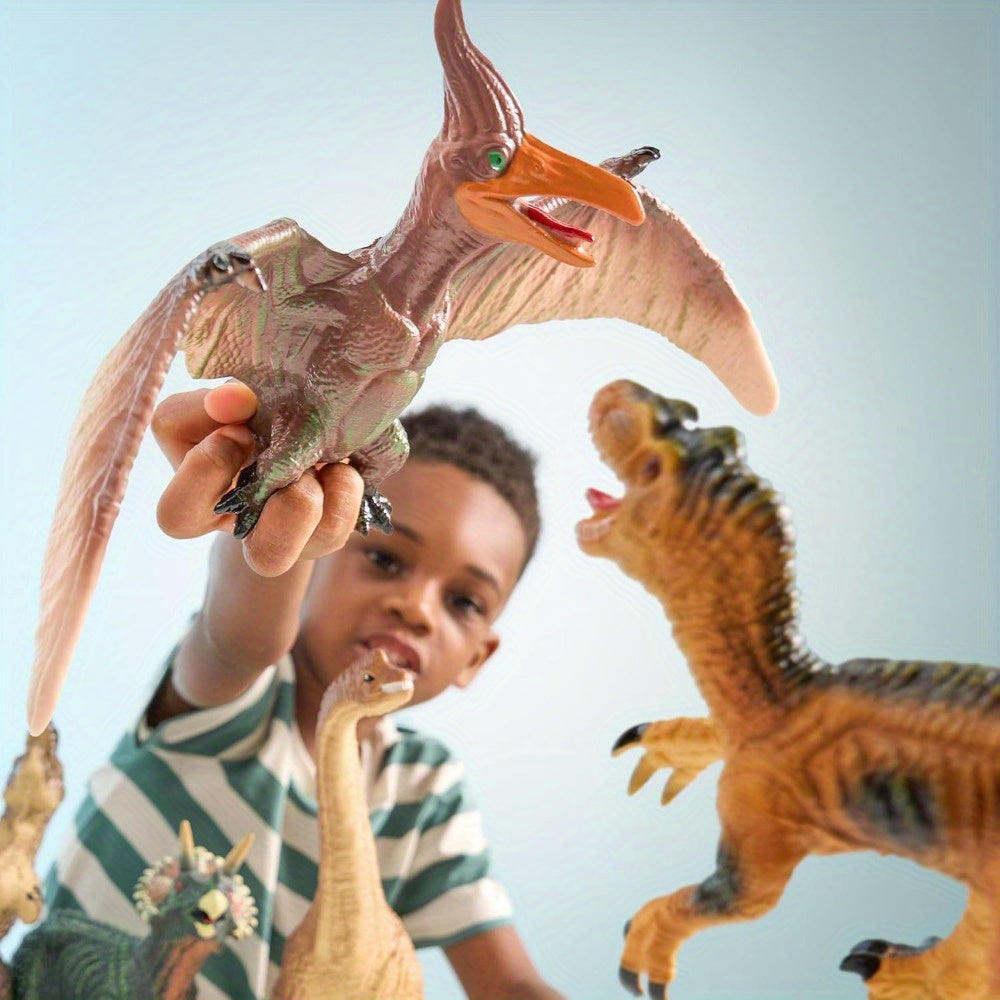 toys / Big Dinosaur Toys for Youngsters, Novelty & Gag Toys, 6pcs Large Soft Dinosaur Figures with An Educational Book, Realistic Dinosaur Toys for Youngsters Ages 1 2 3 4 5, Jumbo Dinosaur Toys for Youngsters Gift