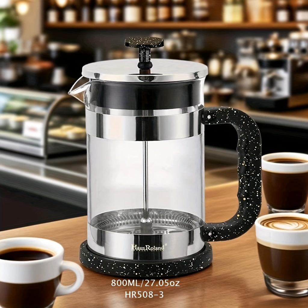 French Press Coffee Maker / Hausroland French Press Coffee Maker, Coffee Pot, Filter Cup Set, Tea Pot, Hand Drip Home Use Double Filter Mesh Glass French Press Pot