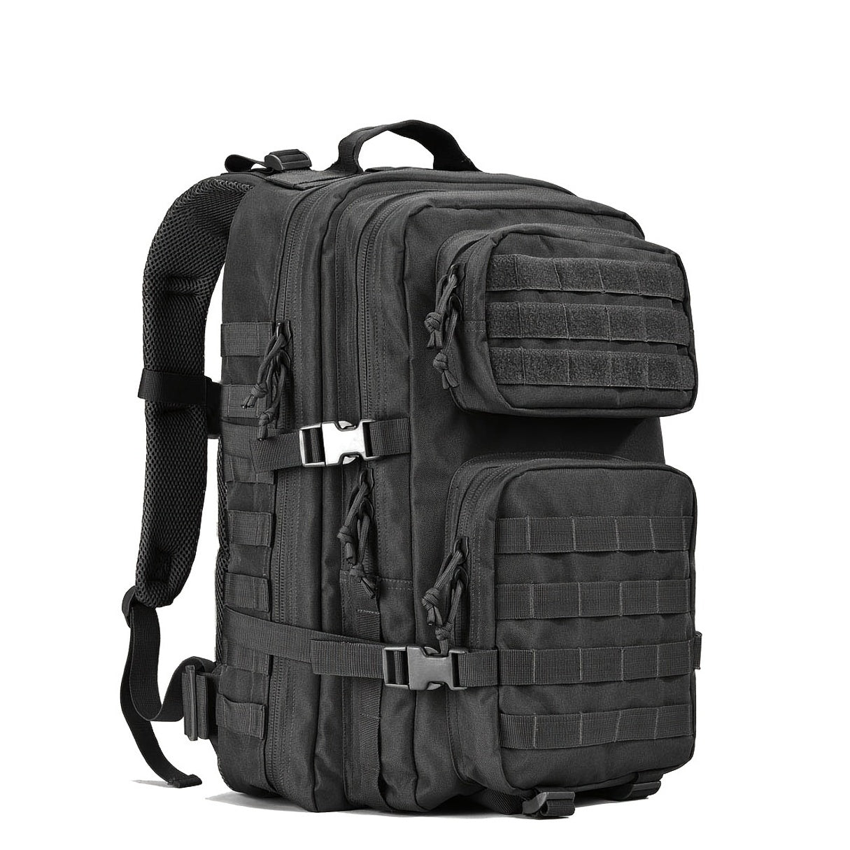 [REDAPRIC Tactical Hiking Pack] REDAPRIC Durable High Quality 3-Day Outdoor Backpack - Large MOLLE Tactical Hiking Pack with American Flag Patch, Black Rucksack for Camping, Hunting, Fishing & Bug Out Bags
