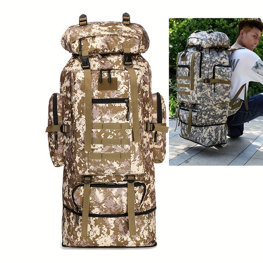 Backpack / JUMAHE 18.49gal-26.42gal Expandable Hiking Backpack with Camouflage Print, Adjustable Shoulder Straps & Drawstring Closure - Durable Polyester Outdoor Travel Backpack for Camping, Hiking, Backpacking, Camping Backpack