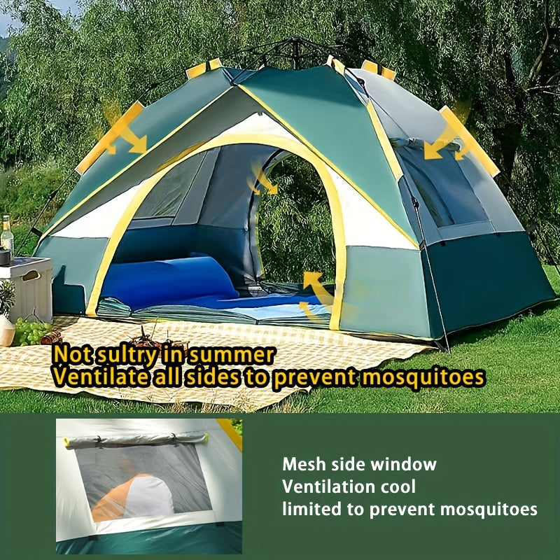 Double Layer Waterproof Windproof Tent - Easy Setup, Two Doors, Spacious Interior for Family Camping, Hunting, Hiking, Mountaineering, Travel - Durable, Portable, and Weather-Resistant Outdoor Shelter