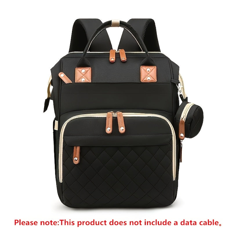 Backpack / eonothem Women's Large Capacity Elegant Multi-Compartment Backpack - Convertible Handbag/Diaper Bag with Adjustable Padded Straps, Golden-Tone Hardware, Zippered Pocket & Lining - Nylon Mom Backpack for Travel,,, Gym - Availa