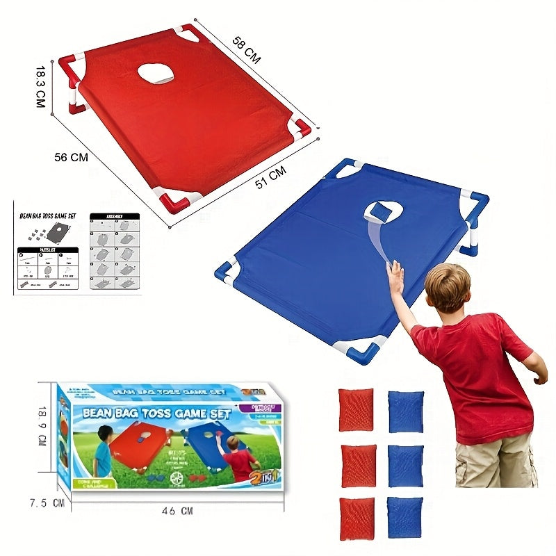 2 Sets Of Red And Blue Board 12 Bean Bag Throwing Game Kits, Portable Outdoor Sandbag Game - Suitable For Outdoors / Beach Games, Backyard Entertainment, And Family Fun