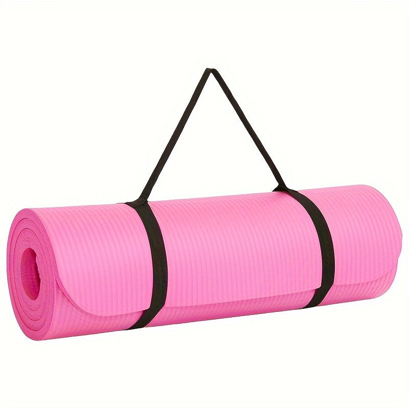 Extra Thick, High-Density Yoga Mat with Shoulder Strap - Tear-Resistant, Non-Slip Rubber for Enhanced Grip & Comfort - Perfect for Fitness, Training & Everyday Exercise, Fitness, Tear-resistant