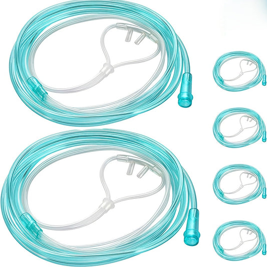6pcs Heavy-Duty Oxygen Nasal Cannulas with Swivel Connectors - Kink-Resistant Flexible Tubing, for Home, Hospital, Long-Term Oxygen Relax Patients - Medical Grade Oxygen Hose (6 Count)